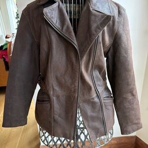 Guess Dark Brown Leather Jacket